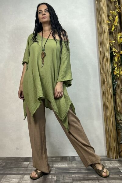 Sante Müslin Tunik Sage Green -Yeşil