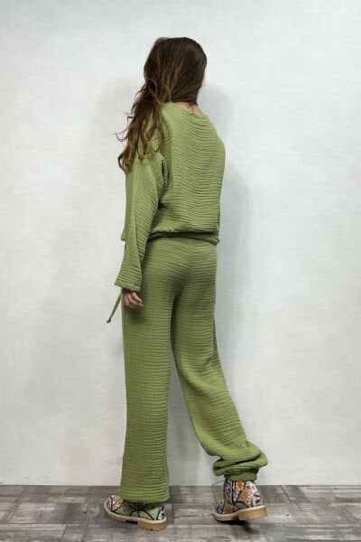 Orfe Müslin Pantolon Sage Green - Yeşil