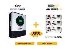 Sunon-IV 8KW Inverter + 3x48V 100Ah Lityum Akü Off-Grid Hibrit Paketi