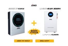 Sunon-IV 5.6KW Inverter + Li-sun 51.2V 200Ah Lityum Akü Off-Grid Hibrit Paketi