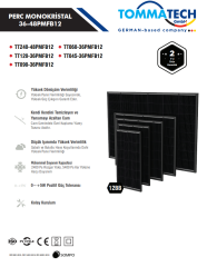 TommaTech 90Wp 36PM M12 Dark Series Güneş Paneli