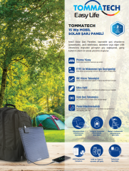 TommaTech Easy Life 15Wp Mobil Solar Şarj Paneli