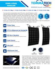 TommaTech 170Wp Flexible(Esnek) Dark Series Güneş Panelleri