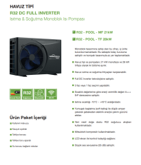 TommaTech 28kW Isı Pompası (Isıtma & Soğutma) Havuz Tipi