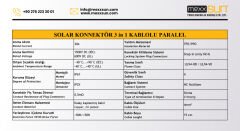 Solar Konnektör 3 in 1 Kablolu Paralel