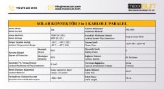 Solar Konnektör 3 in 1 Kablolu Paralel
