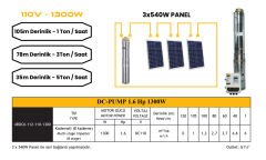DC Pompa 1.6Hp / 1300W / 110V (4DC6-112-110-1300)