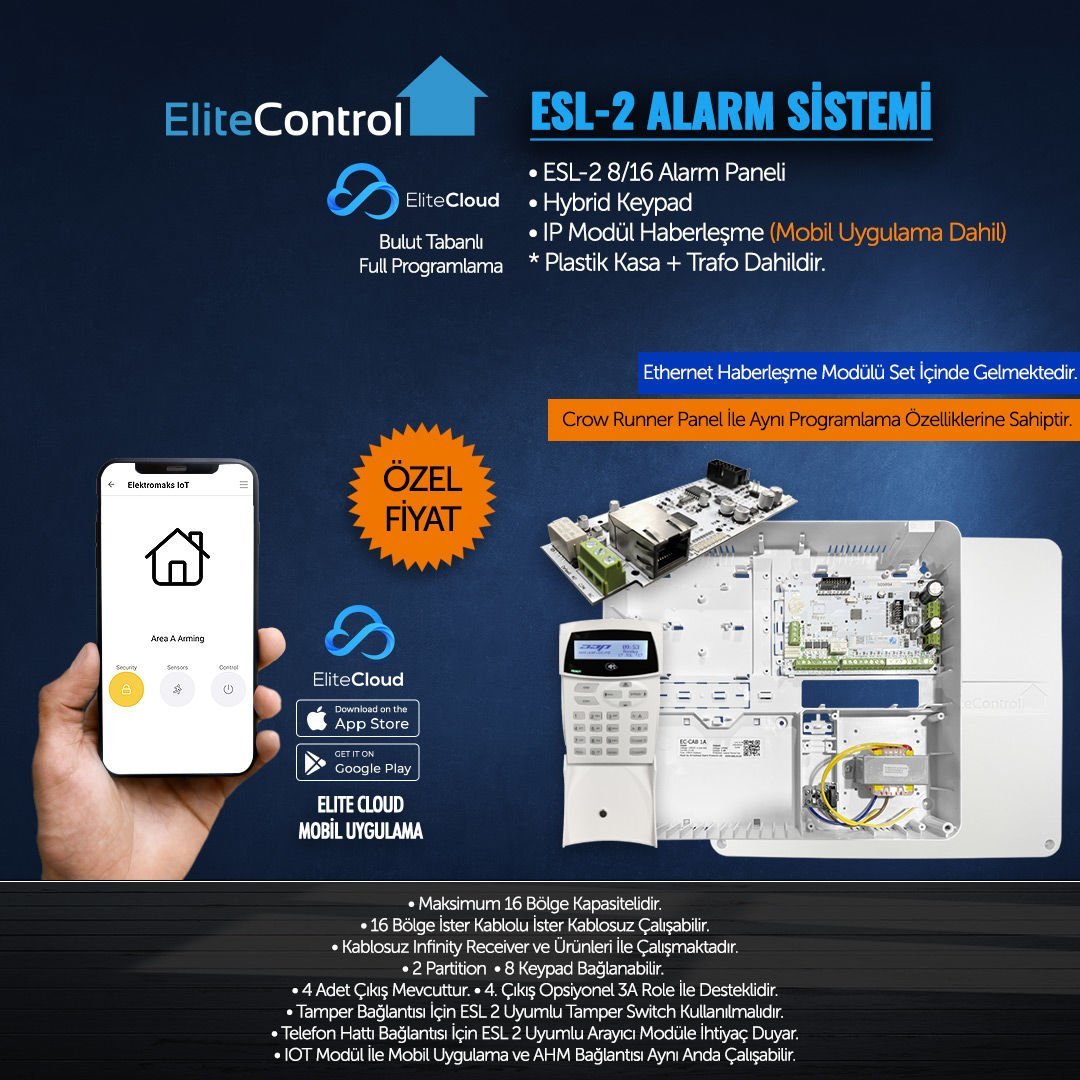 ESL-2 PANEL+IOT MODÜL( uygulama için)+ HYB KEYPAD