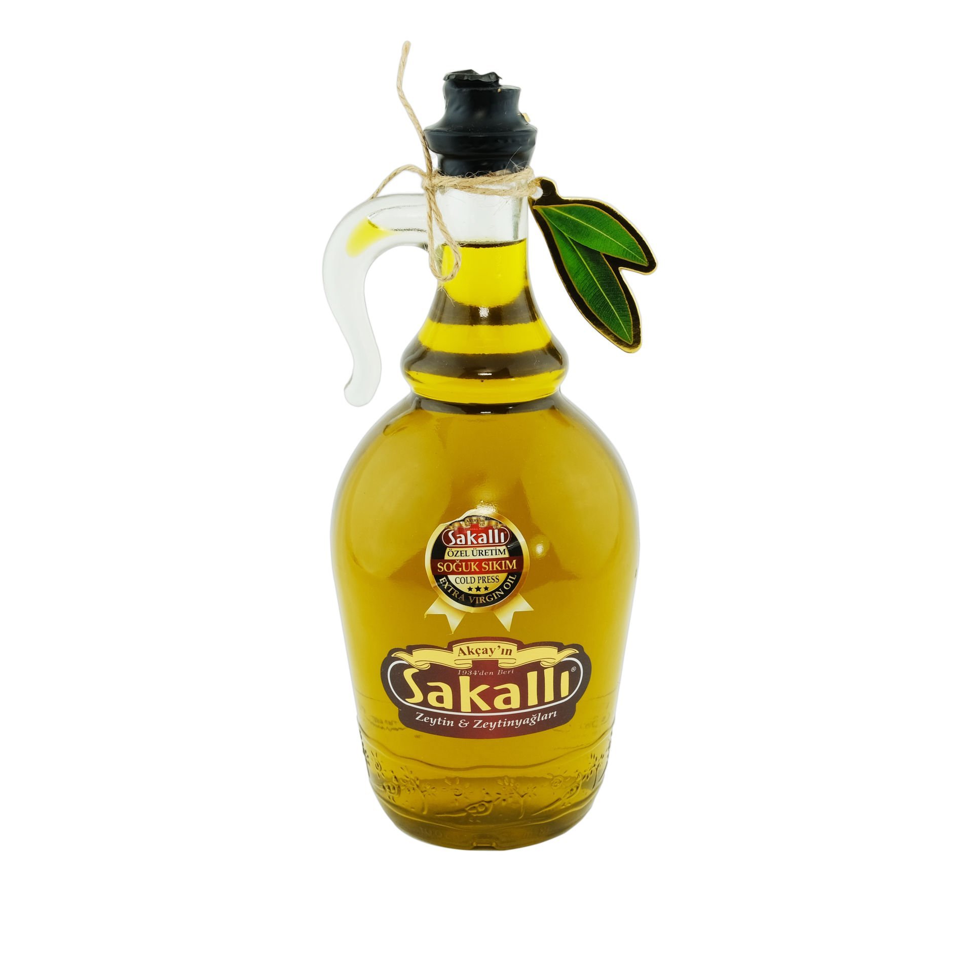 Soğuk Sıkım Sızma Zeytinyağı Desenli Galon Şeffaf Cam Şişe 1000 Ml.