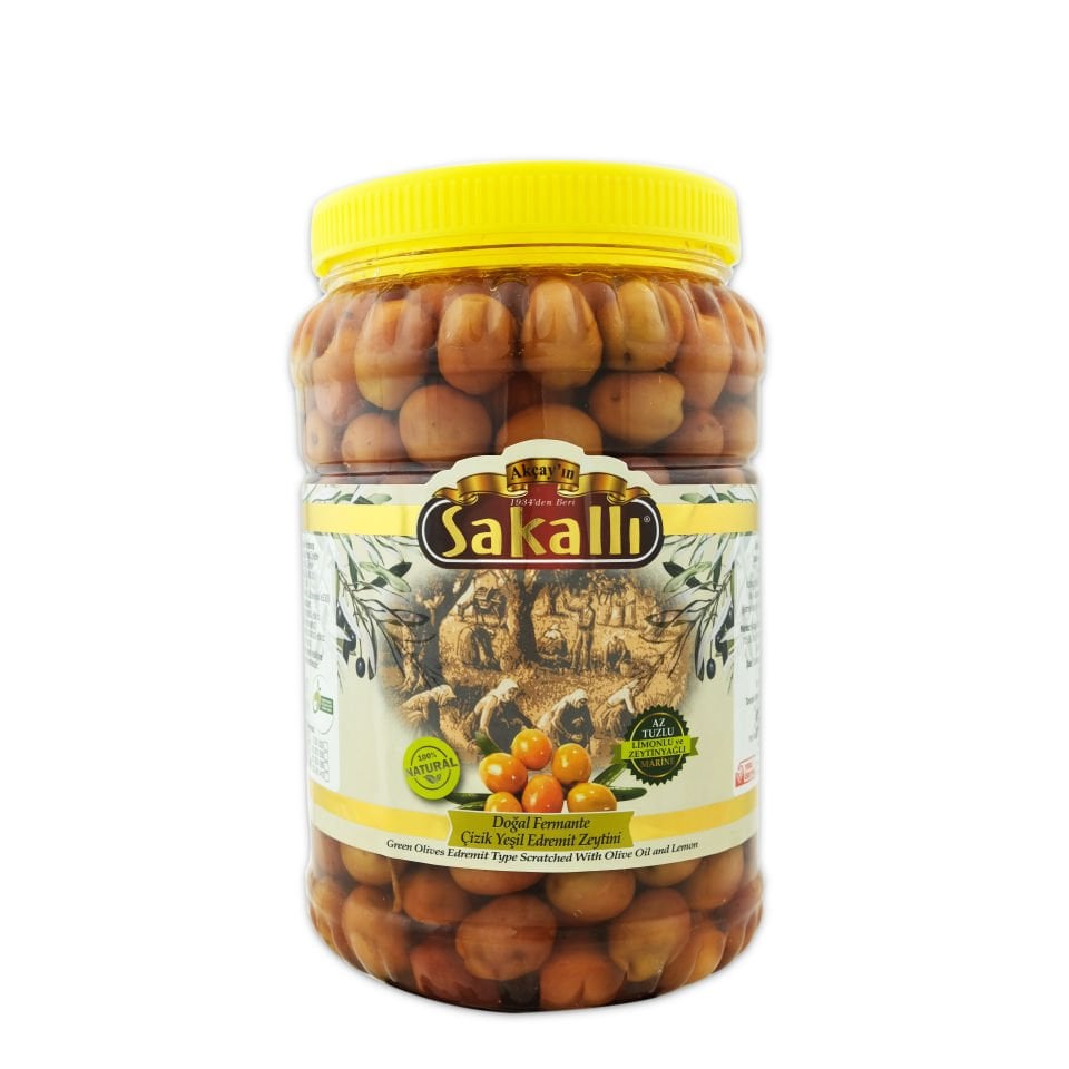 Edremit Tipi Alyanak Çizik Yeşil Zeytin 2 Kg. Pet Ambalaj