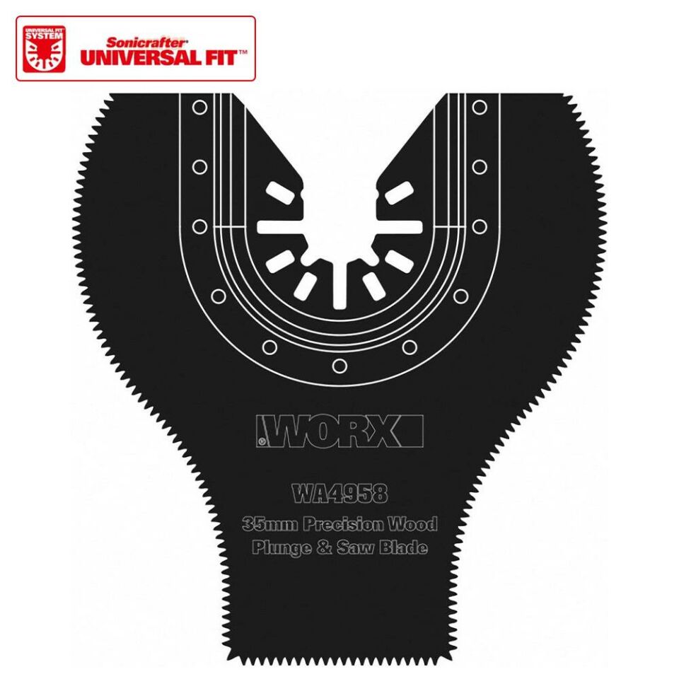 WORX WA4958 Çok Amaçlı Raspalama Makinası İçin 35x80mm 180˚ Ahşap, Fiberglas, PVC Universal Dalma/Kesme Bıçağı