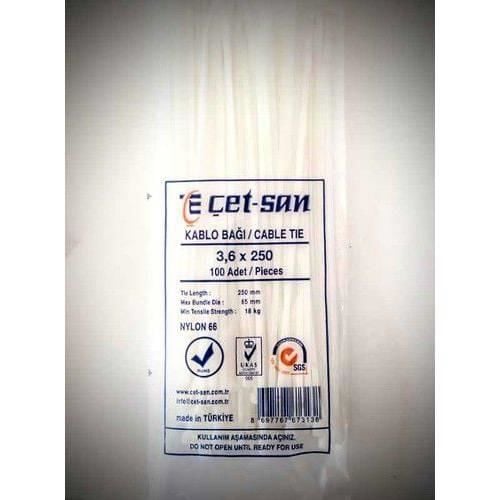 ÇETSAN 3.6 X 250 KABLO BAĞI BEYAZ