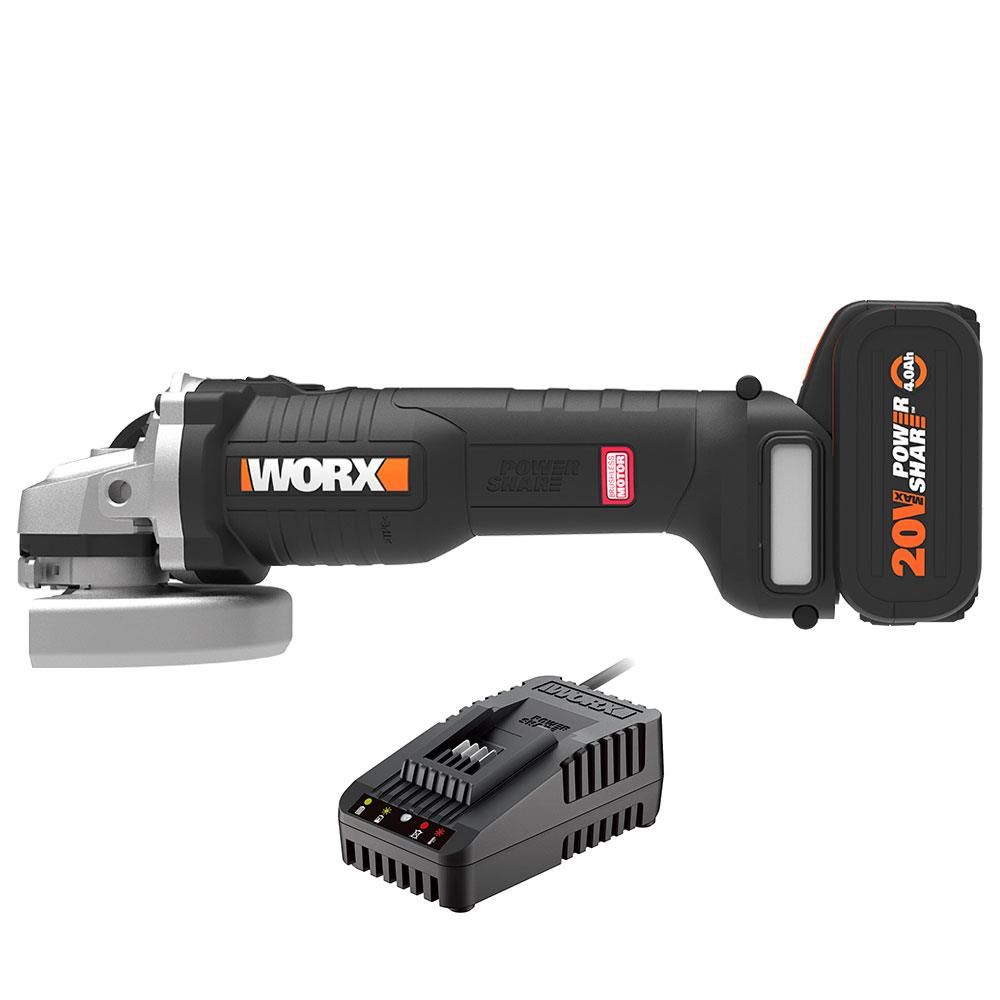 WORX WX812.9C 20Volt 2.0Ah. 125mm Kömürsüz Profesyonel Tek Akülü Şarjlı Avuç Taşlama