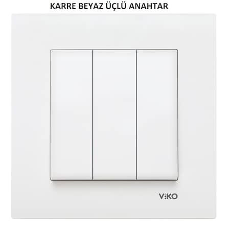 Viko Karre Beyaz Üçlü Anahtar ÇERÇEVELİ