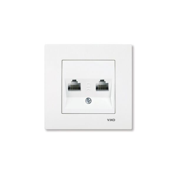 VİKO KARRE İKİLİ DATA PRİZİ (2 X RJ45 Cat6) ÇERÇEVELİ BEYAZ
