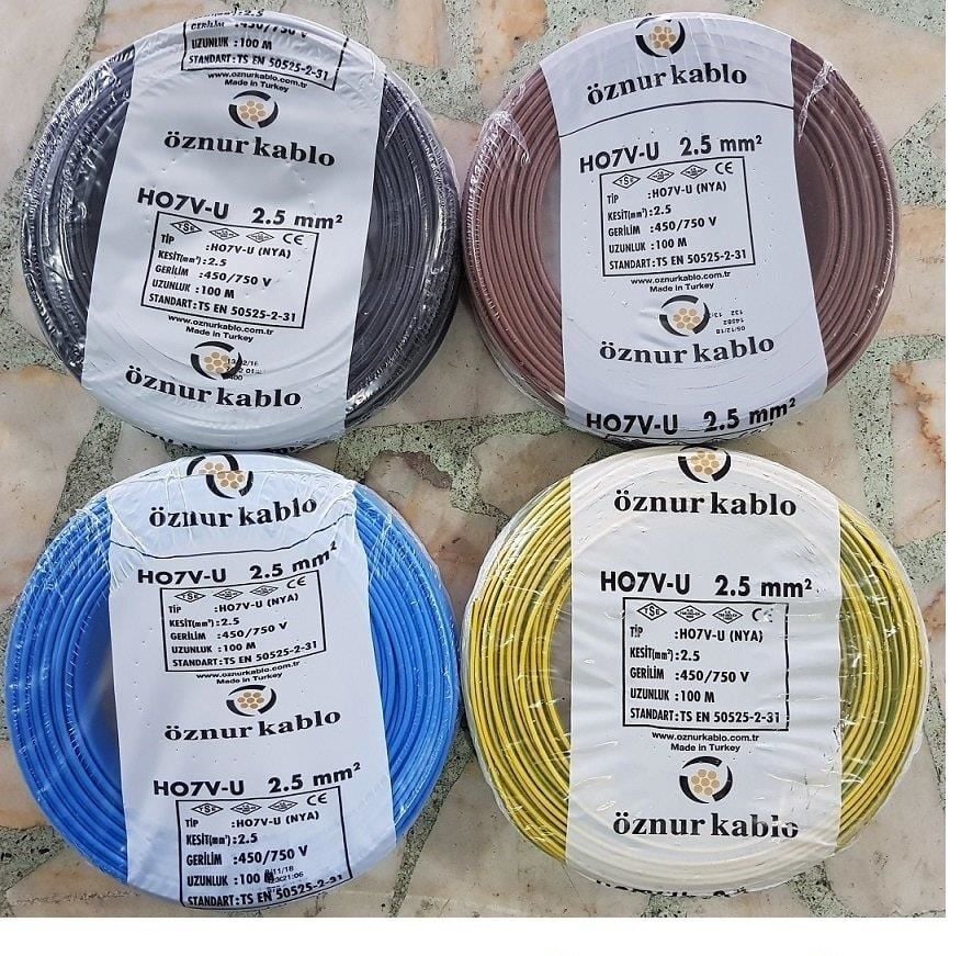 Öznur 2,5 Mm Nya Kablo - 100 Metre Sarı Yeşil