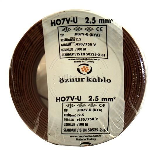 Öznur 2,5 Mm Nya Kablo - 100 Metre Kahverengi