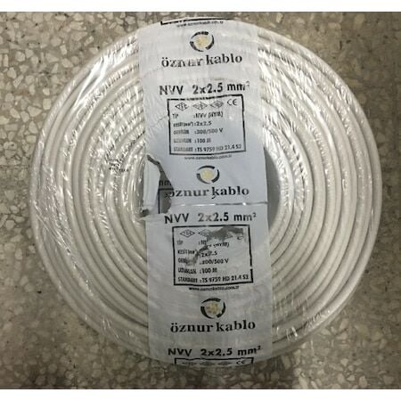 Öznur 2X2.5 NYM Kablo Tam Bakır 100 METRE