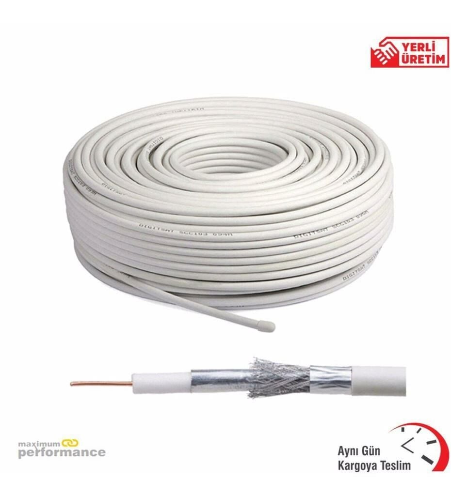 TV KABLOSU BEYAZ İZOLELİ 64 TEL CCA 100 METRE