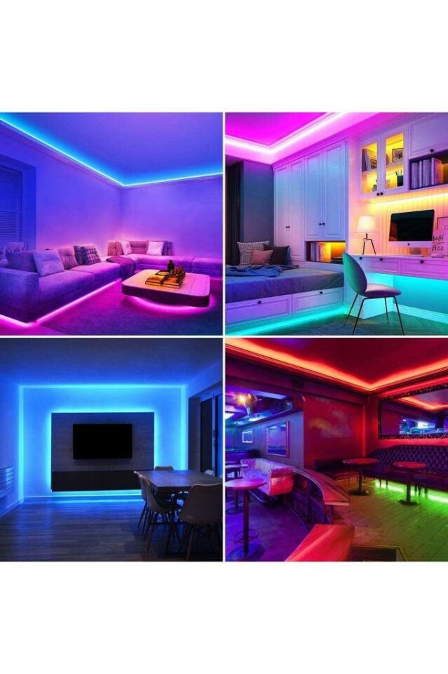 Led Işık Rgb Aydınlatma Animasyonlu 5 Metre Şerit Tak Çalıştır Kumandalı Trafolu Iç Ve Dış Mekan