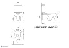 Seramiksan Terra DTD Kombi Klozet+ İç Takım+ Yavaş Kapanır Kapak