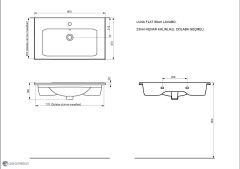 Luna Flat Lavabo 80 Cm. Extra