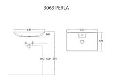 Perla Tezgah Üstü Lavabo Mat Siyah 3063-110/65 Cm