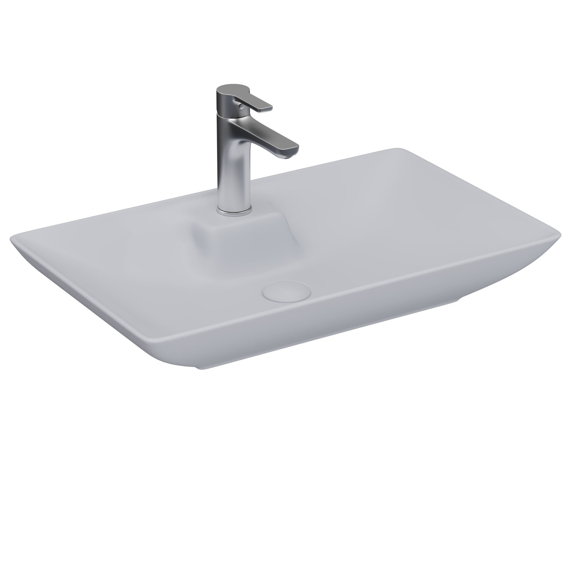 Perla Tezgah Üstü Lavabo Gümüş Gri 3063-116/65 Cm