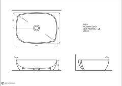 Dıes Tezgahüstü Mat Antrasit Lavabo(50Cm.)