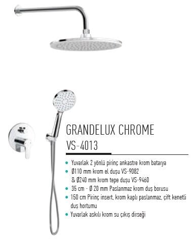 Valtemo VS-4013 Grandelux Chrome Ankastre