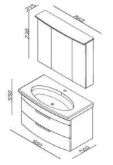 Lineart Asos 900 Banyo Dolabı Sahra