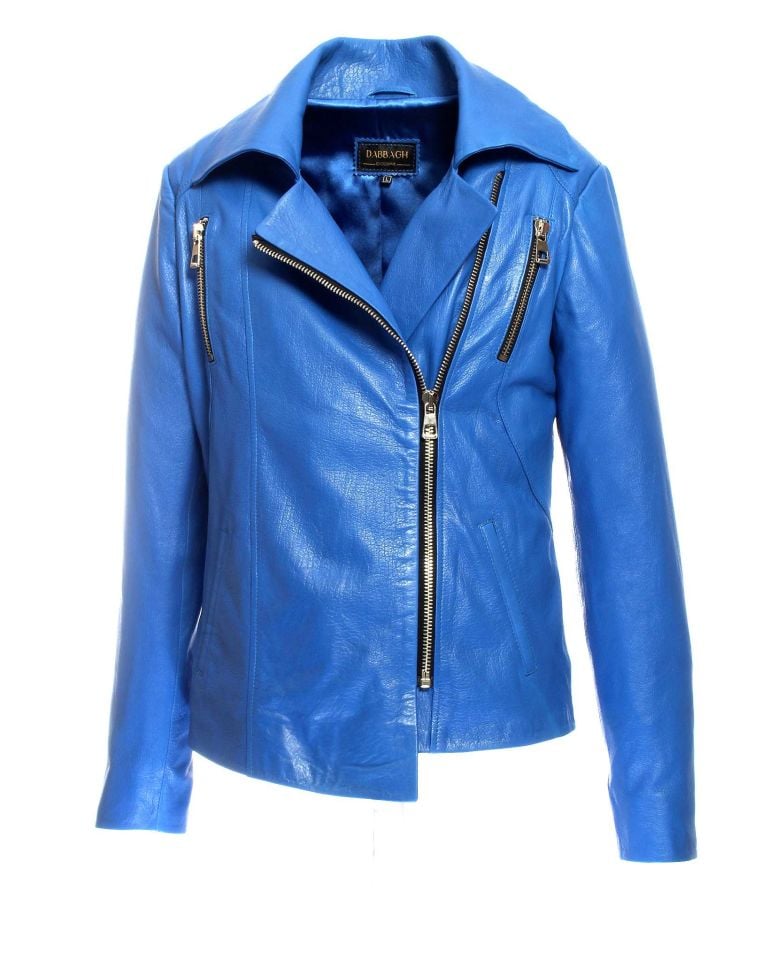 Feruz Blue Zip Moto Jacket