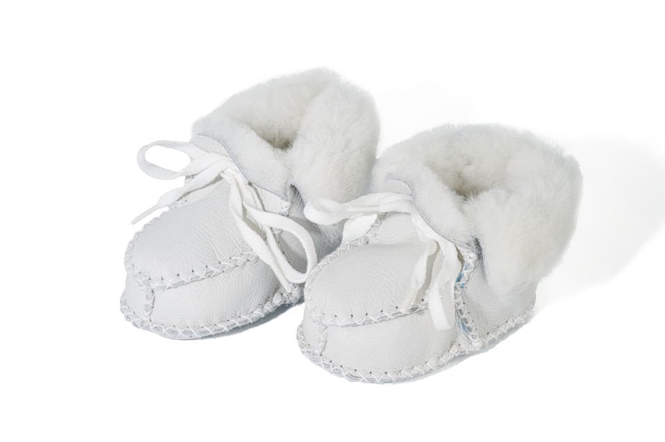 Angelic sheepskin baby booties