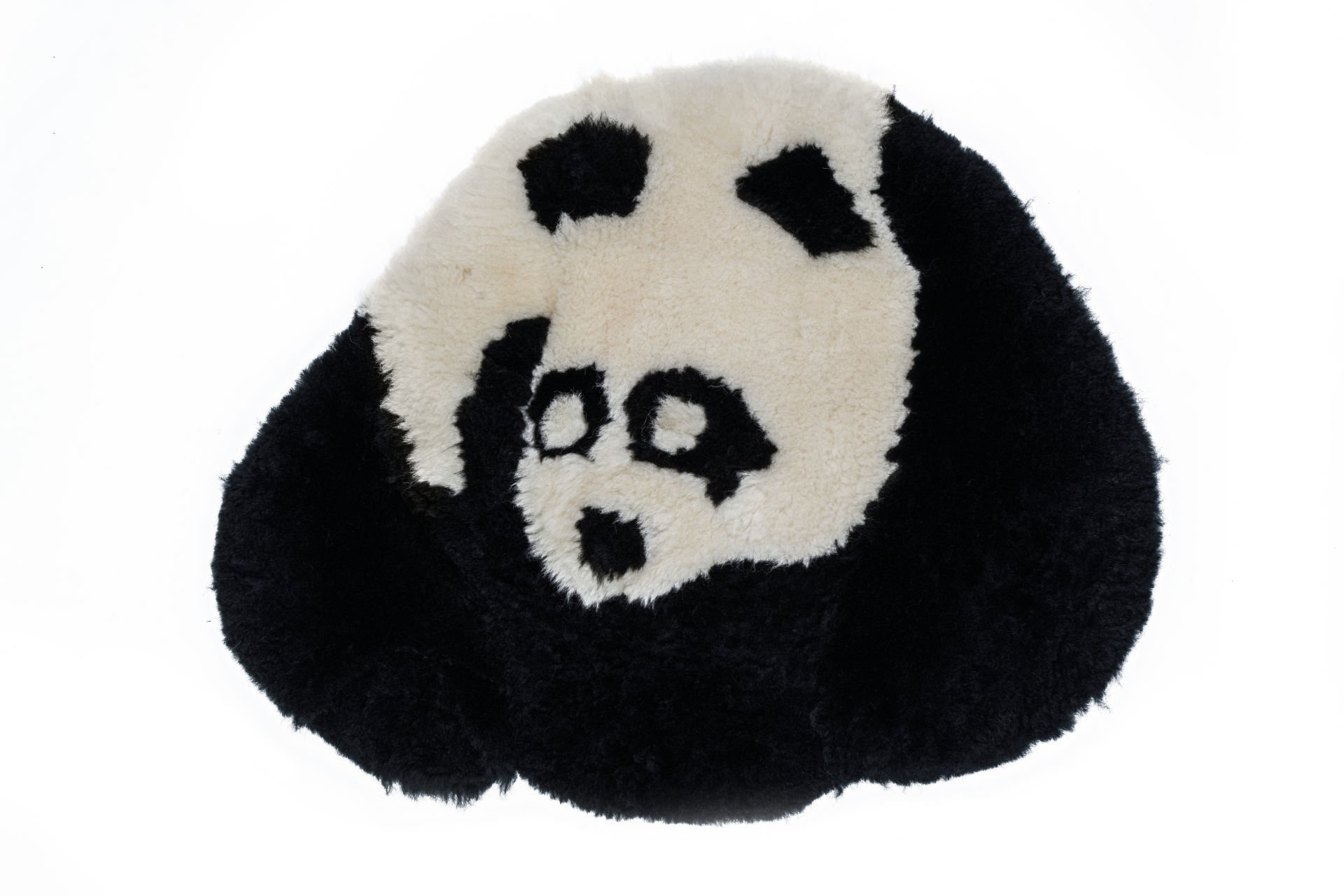 panda sheepskin rug