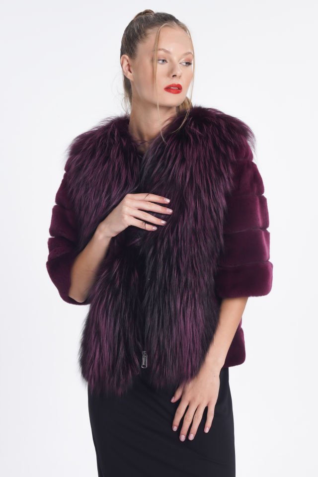 Ruby Ember Faux Velvet Bubble Jacket