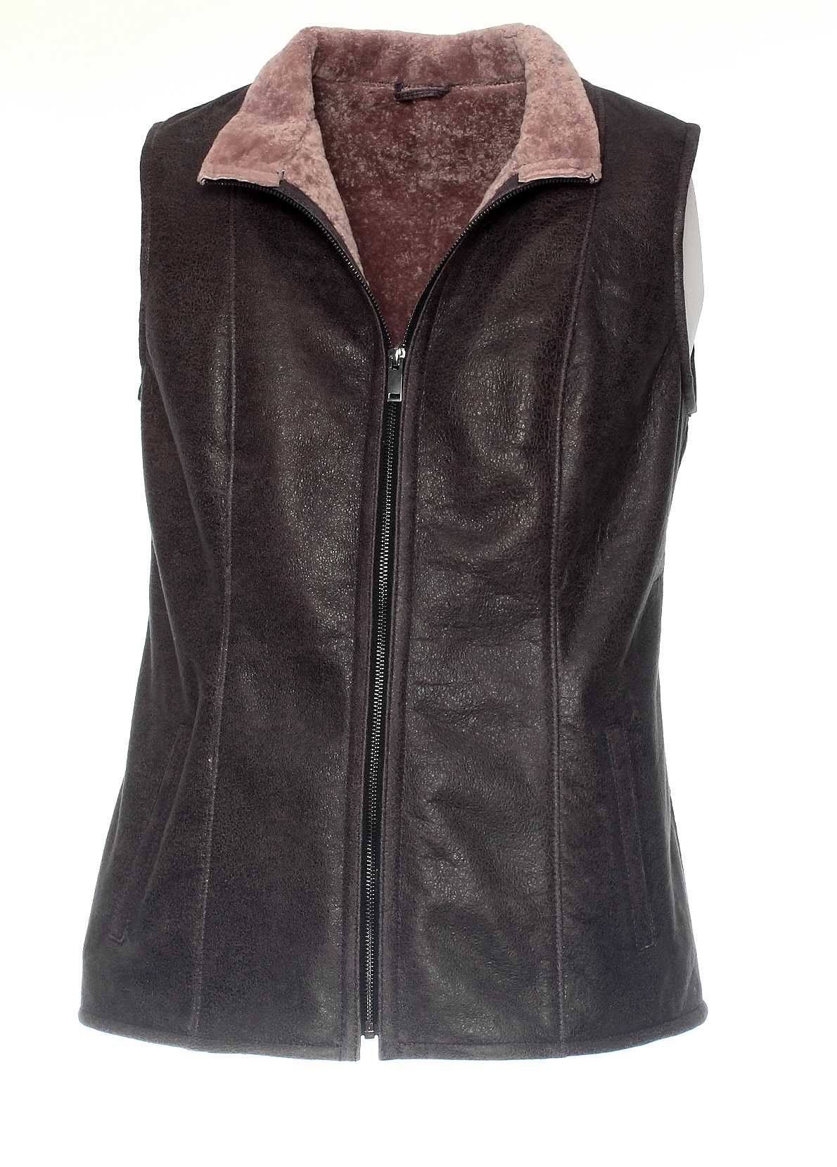 Chestnut Fur-Lined Leather Vest