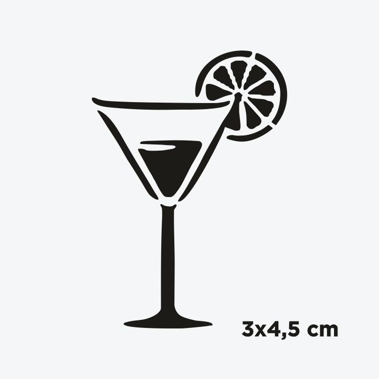 Martini Bardağı Dövme Şablonu