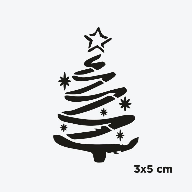 Yıldızlı Noel Ağacı Dövme Şablonu