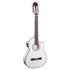 Ortega RCE145WH Thinline Elektro Klasik Gitar (Beyaz)