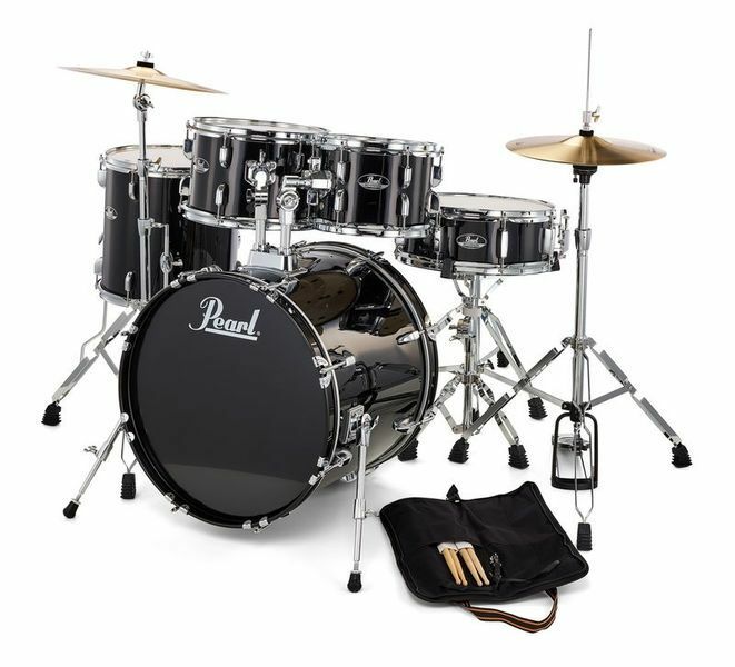 PEARL RS505C/C31 - Roadshow Jet Black 5 Parça (20B/10T/12T/14F/14S) Aksamlı & Zilli Akustik Davul Seti