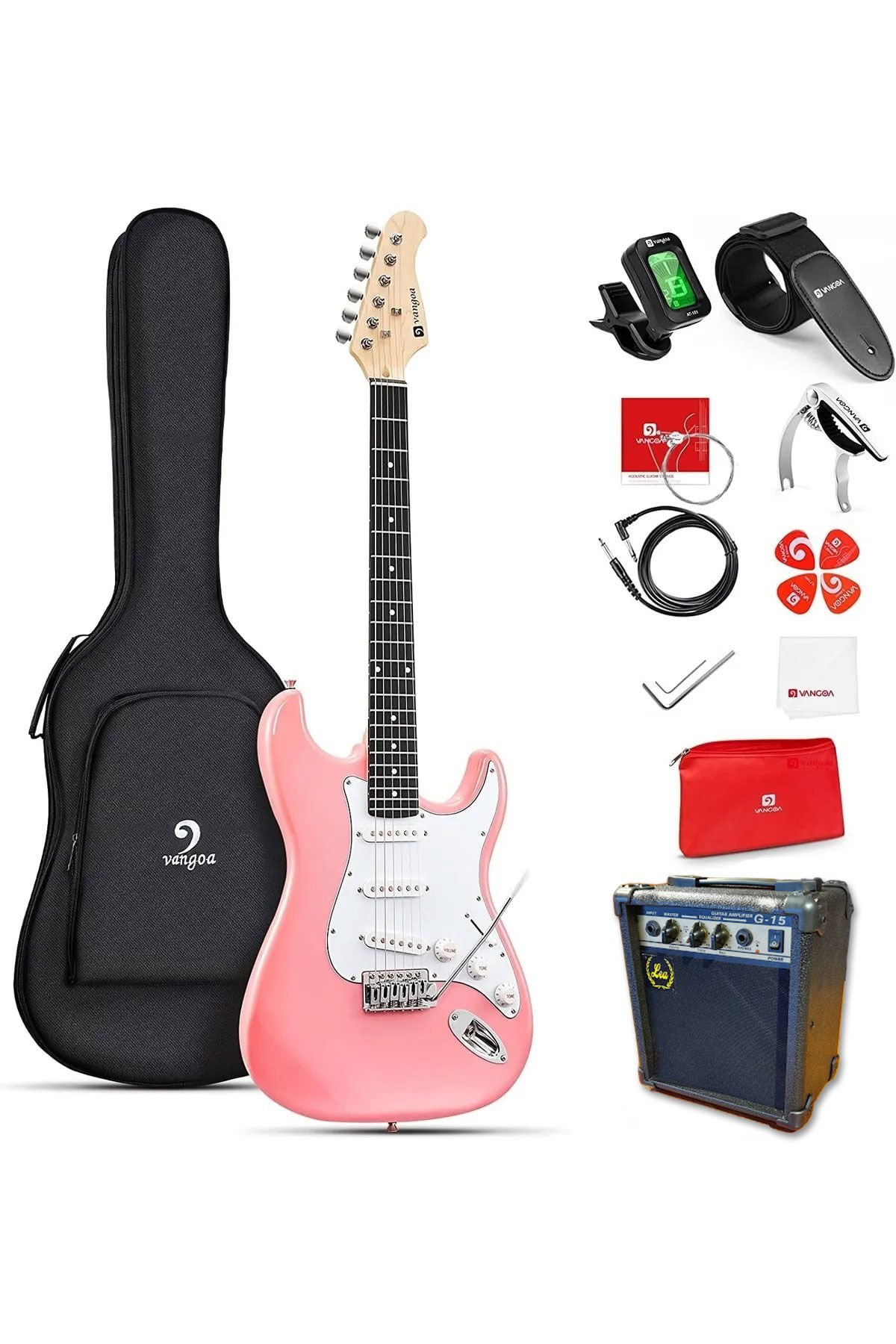 Vangoa Elektro Gitar Seti Pink