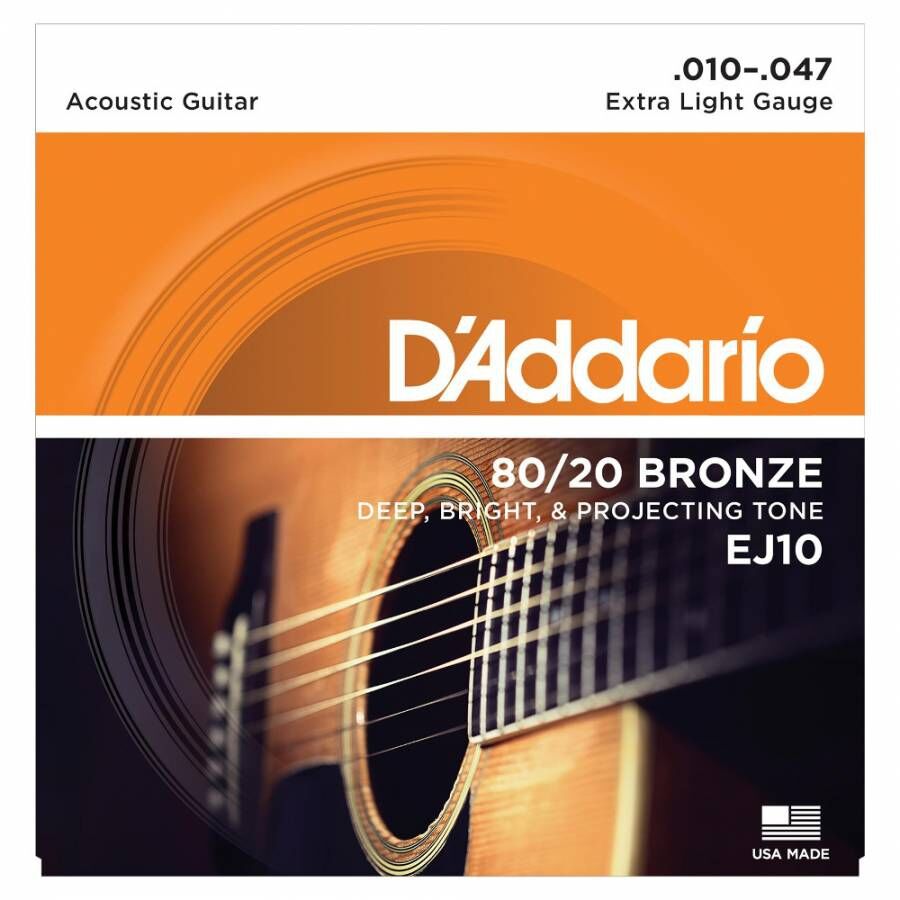 D'Addario EJ10 80/20 Bronze Akustik Gitar Teli (10-47)