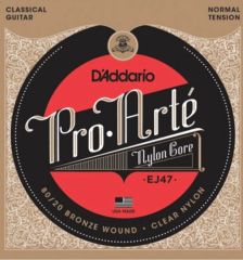 D'Addario EJ47 80/20 Bronze Pro-Arté Nylon, Normal Tension Takım Tel Klasik Gitar Teli