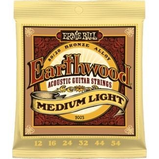 Ernie Ball P02003 Earthwood Medium Light 80/20 Bronze 0.12 - 0.54 Akustik Gitar Teli