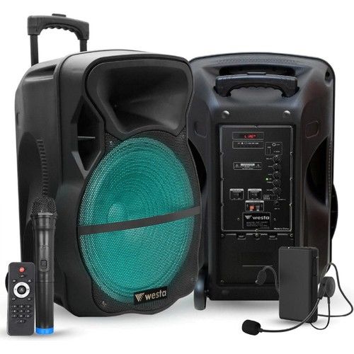 Westa WAP-15503ET 15'' Usb-Sd-Bluetooth (1 El - 1 Yaka) 300W Taşınabilir Hoparlör
