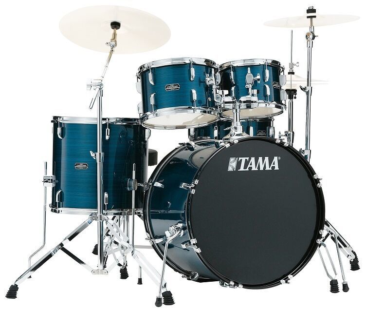 TAMA SG50H6-HLB - Stagestar Hairline Blue 5 Parça (20B/10T/12T/14F/14S) Aksamlı Akustik Davul Seti