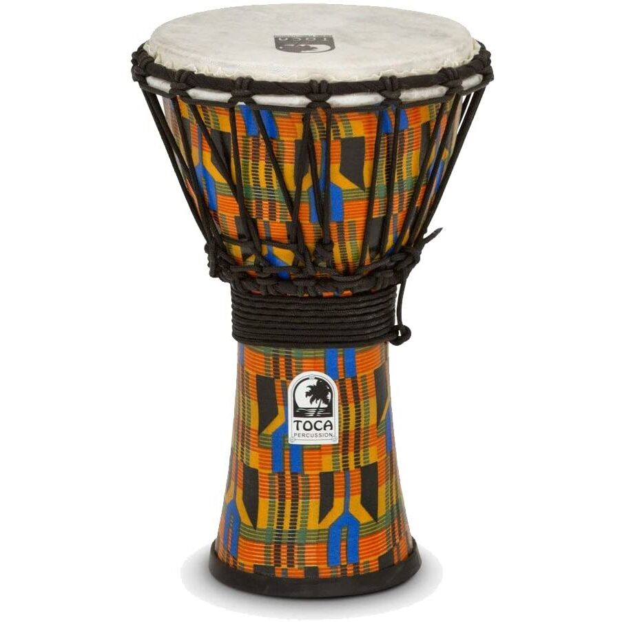 Toca SFDJ-7K Freestyle Rope Tuned 7-Inch Djembe (Kente Cloth)