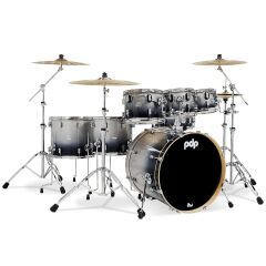 PDP Drums Concept Akçaağaç 7-Parça 22'' Akustik Davul (Silver - Black Sparkle Fade)