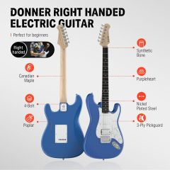 Donner DST-100T Elektro Gitar Seti (Lake Blue)