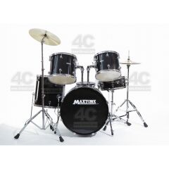DAVUL SET 5 PCS SİYAH + ZİL + TABURE 10'' - 12'' - 14